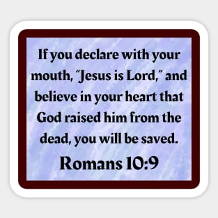 Bible Verse Romans 10:9 Sticker